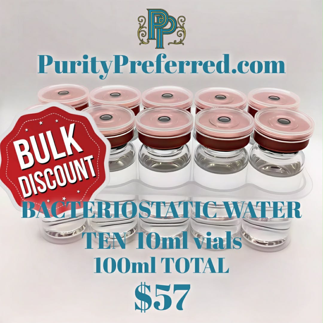 Bacteriostatic Water – TEN 10ml Vials (100ml Total)