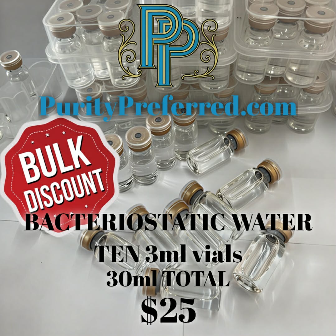 Bacteriostatic Water – TEN 3ml Vials (30ml Total)